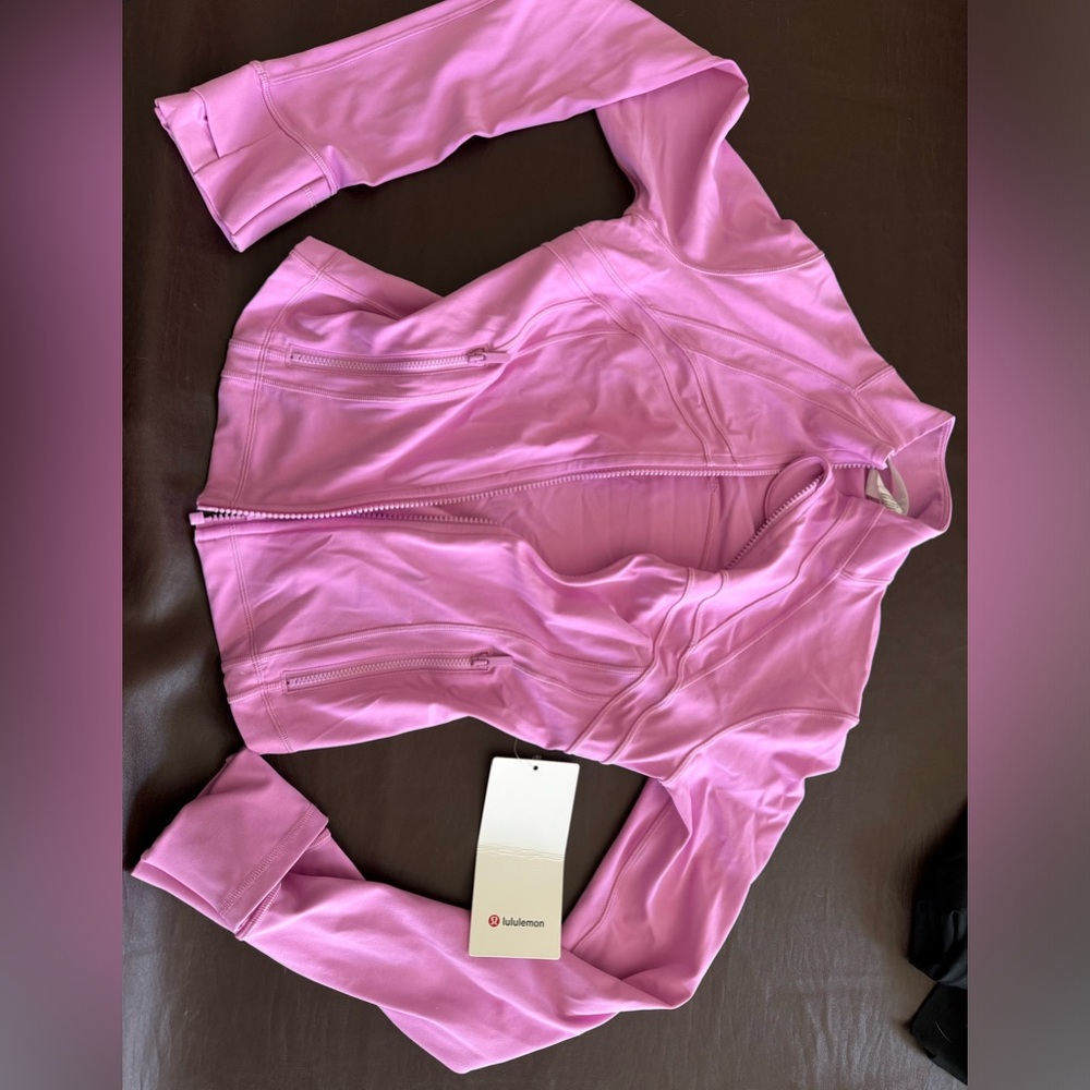 Purple Lulu Lemon cropped define jacket Dahlia mauve